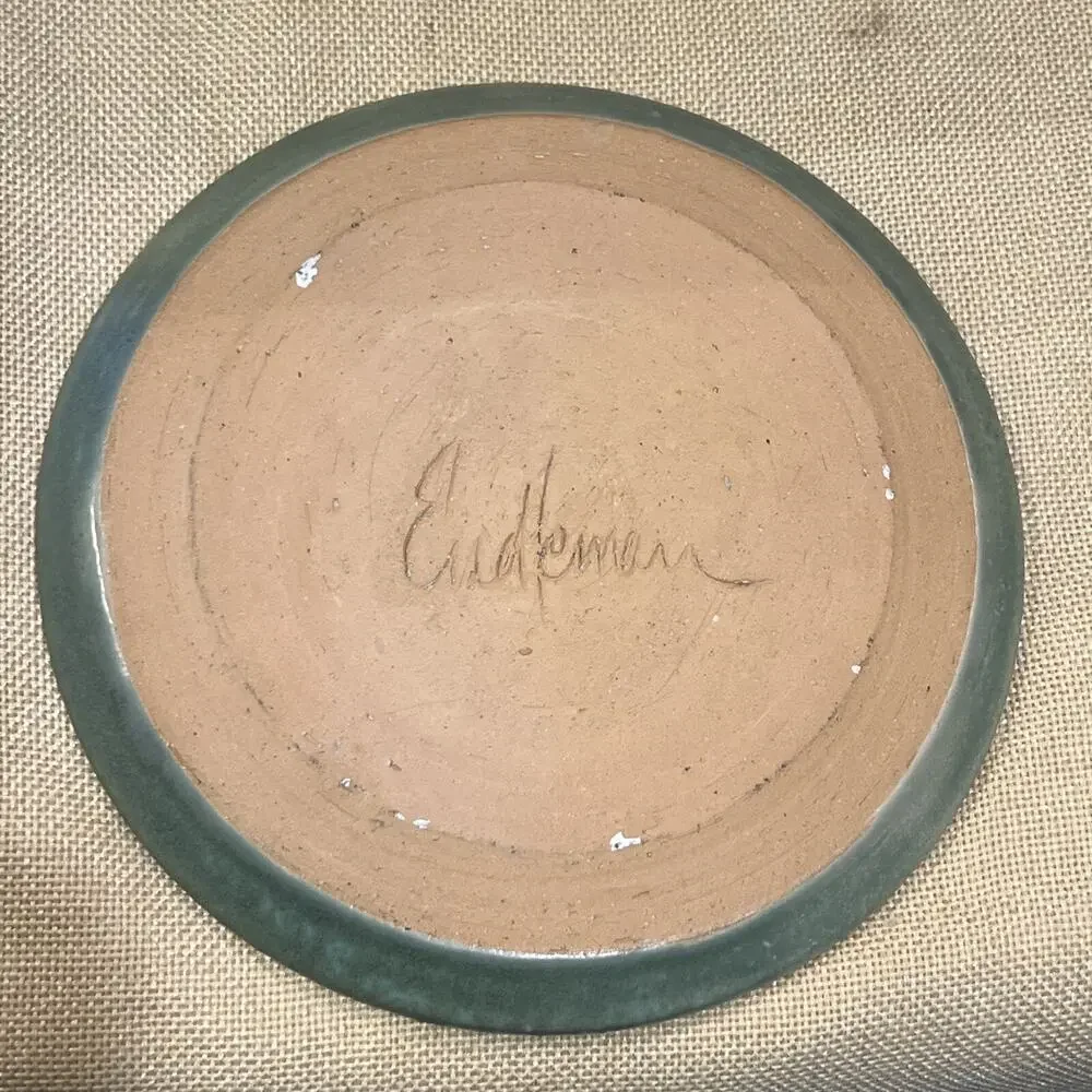 Mid Century Modern Art Pottery Covered Cheese Plate Sally Ann Endleman Ribbed